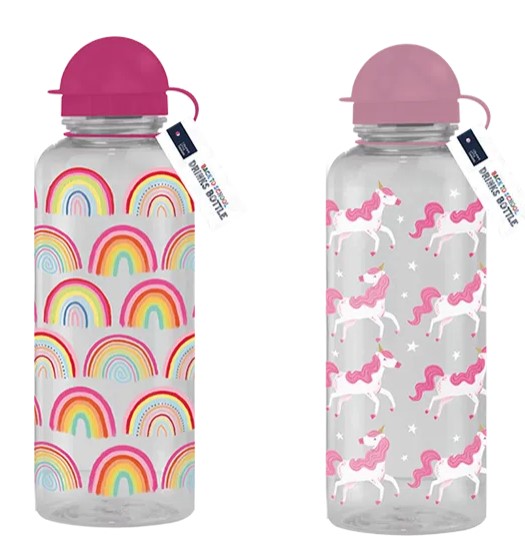 Girls Printed Drinks Bottle 600ml - Click Image to Close