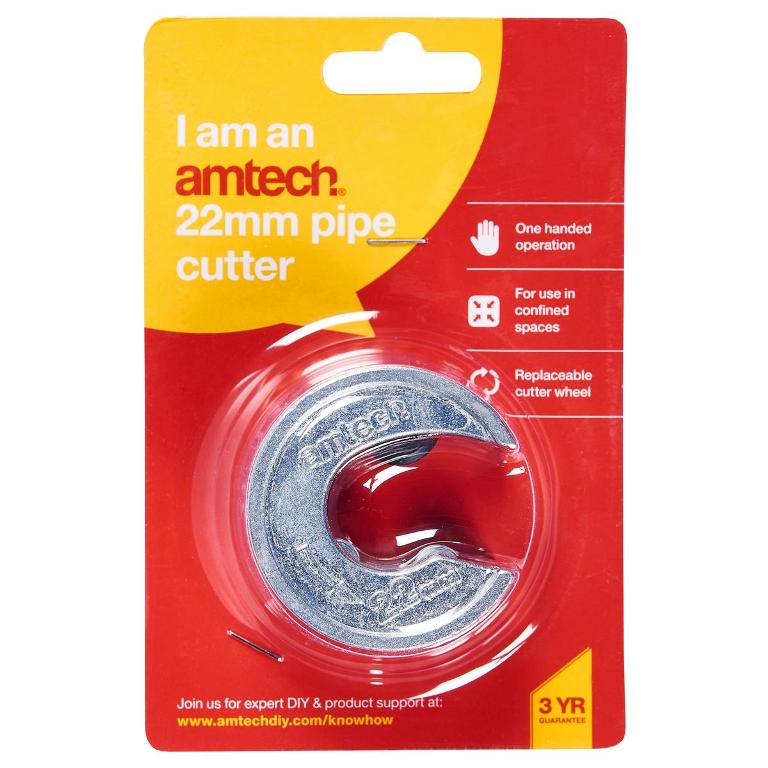 C0265 Amtech 22mm Rotary Pipe Tube Cutter Heavy Duty Plumbing Kit Tool 