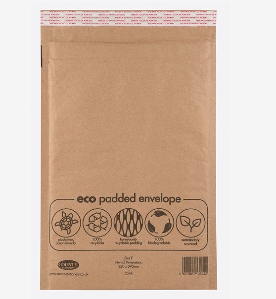 Kraft Padded Envelope F 220 x 340mm x 10pc - Click Image to Close