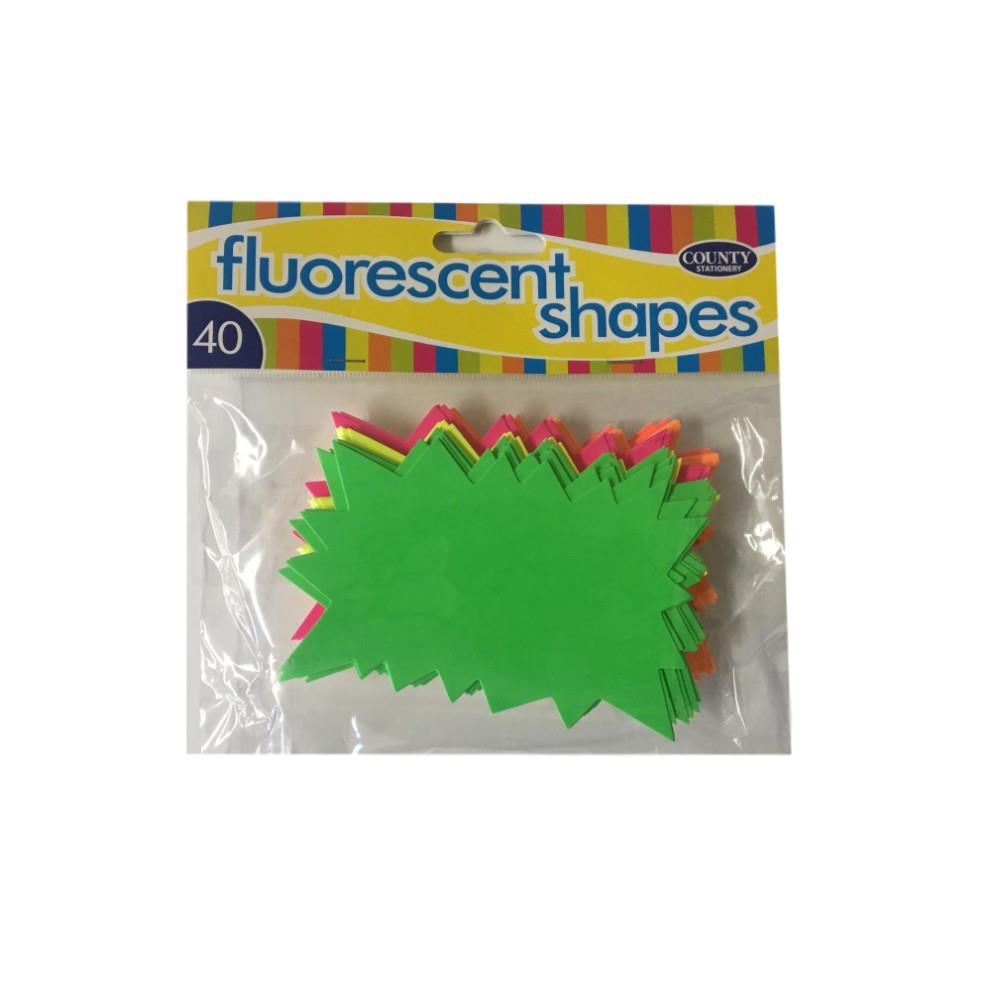County Fluorescent Flashes ( 66mm X 105mm ) 40 Pack - Click Image to Close