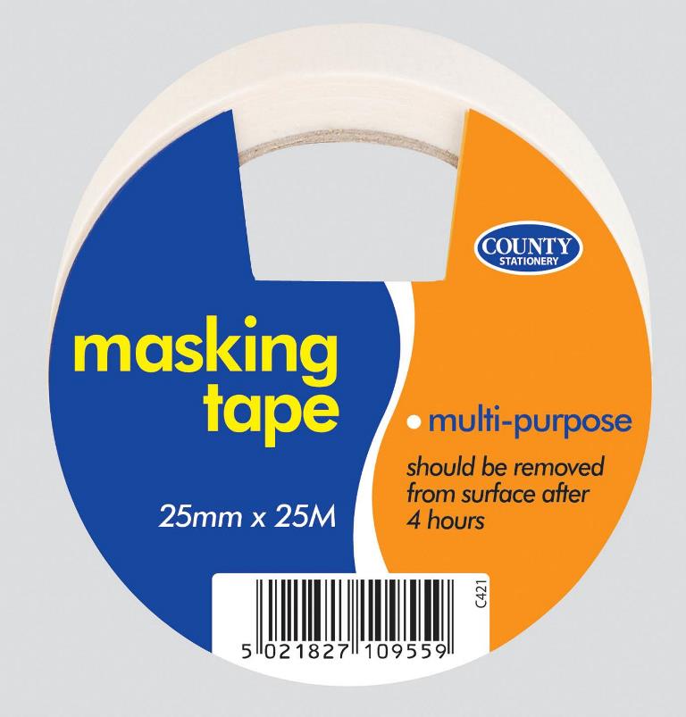 County Masking Tape 25mm X 25M - Click Image to Close
