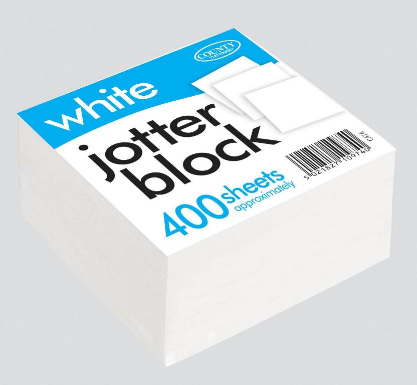 County Jotter Block White 90 X 90mm - Click Image to Close