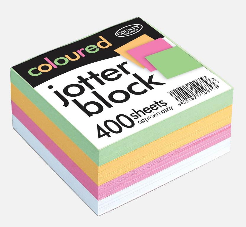County Jotter Block Coloured 90 X 90mm - Click Image to Close