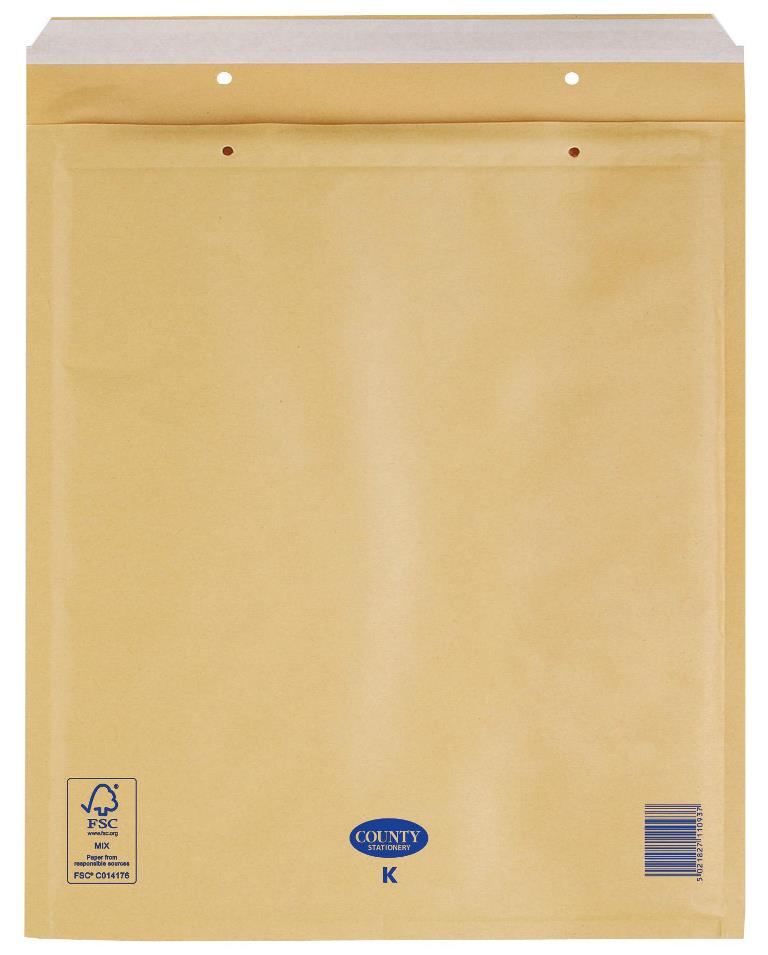 County Manilla Bubble Envelopes K ( 350 X 470mm ) 10 Pack - Click Image to Close