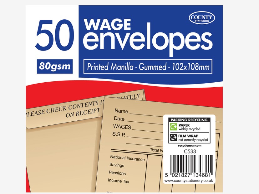 Wage Envelopes Printed 50's - Click Image to Close