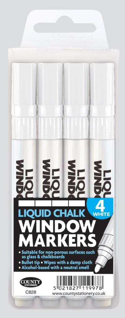 County Liquid Chalk Window Markers White - Click Image to Close