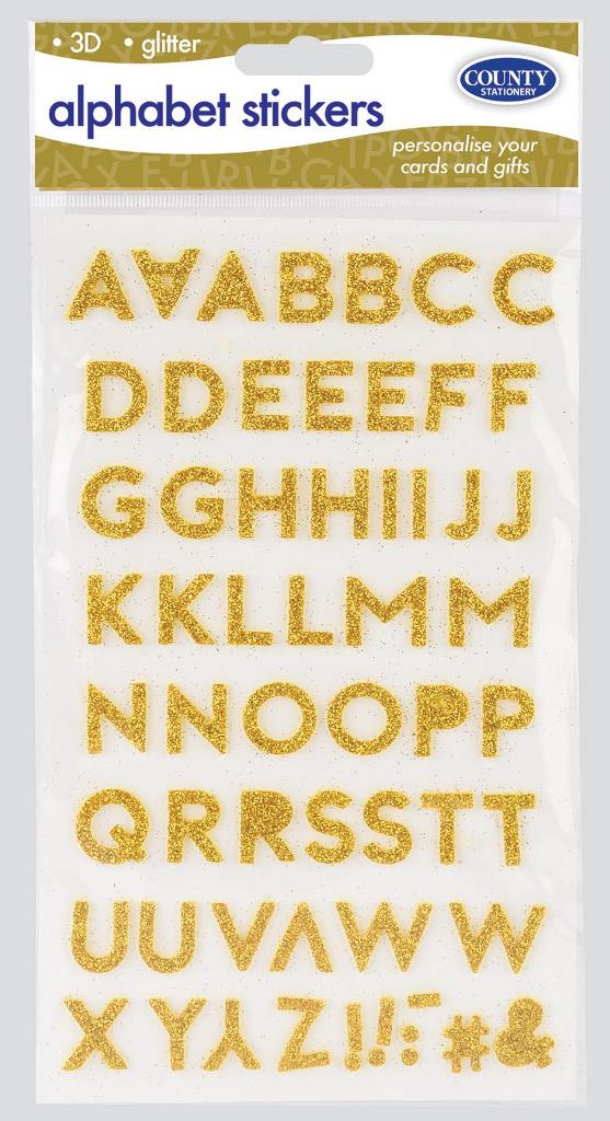 County Gold Alphabet Stickers - Click Image to Close