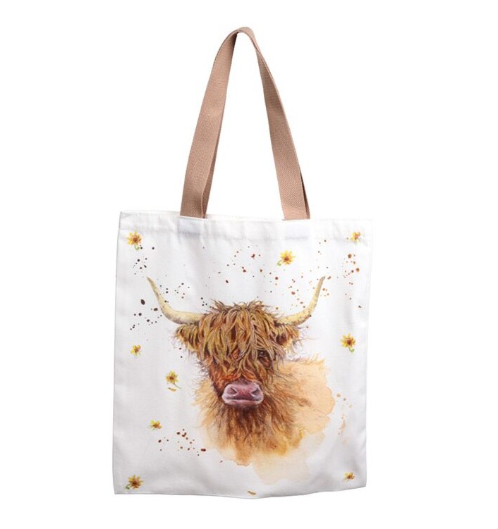 Jan Pashley Highland Cow Reusable Tote Bag - Click Image to Close