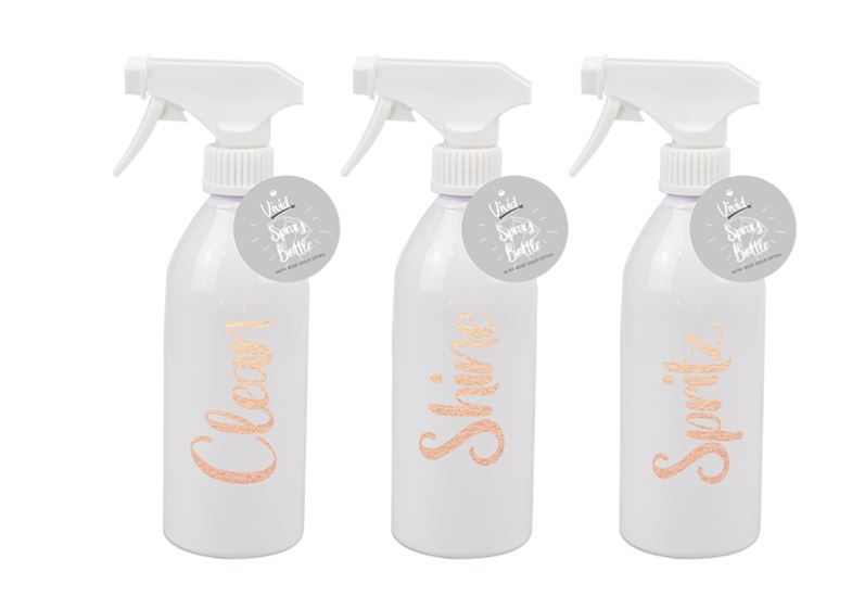 Spray Bottle With Rose Gold Label 500ml - Click Image to Close