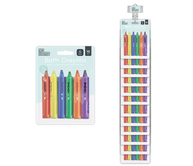 Bath Crayons 6Pack On Clip Strip - Click Image to Close