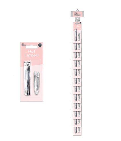 Nail Clippers 2pk With Clip Strip - Click Image to Close