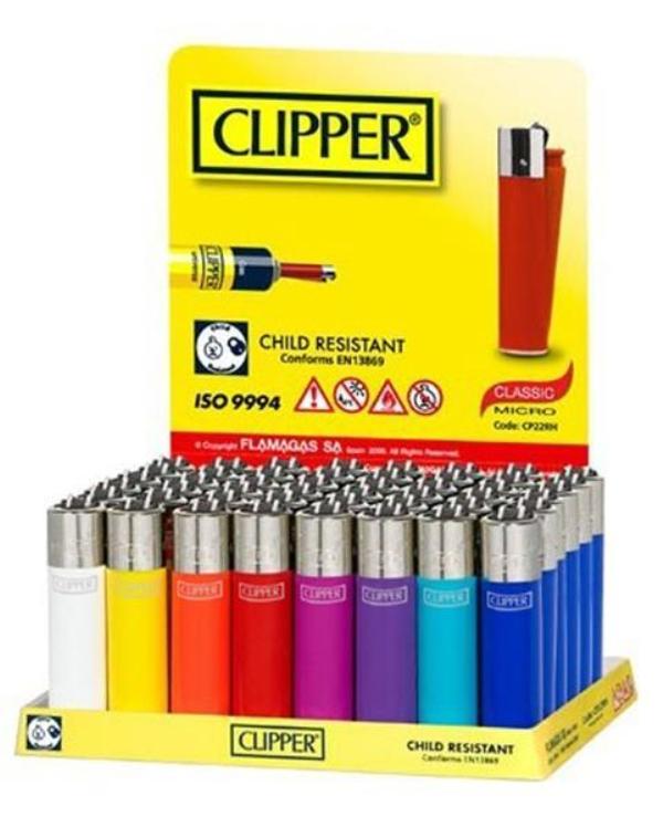 Mini Clipper Lighter Solid Colours 40 Pack - Click Image to Close