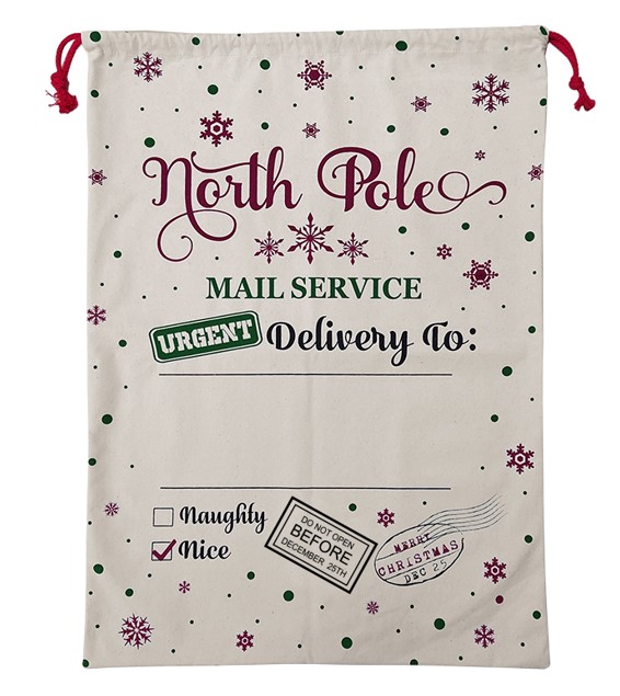 Christmas North Pole Mail Service Santa Sack 75 x 45cm - Click Image to Close