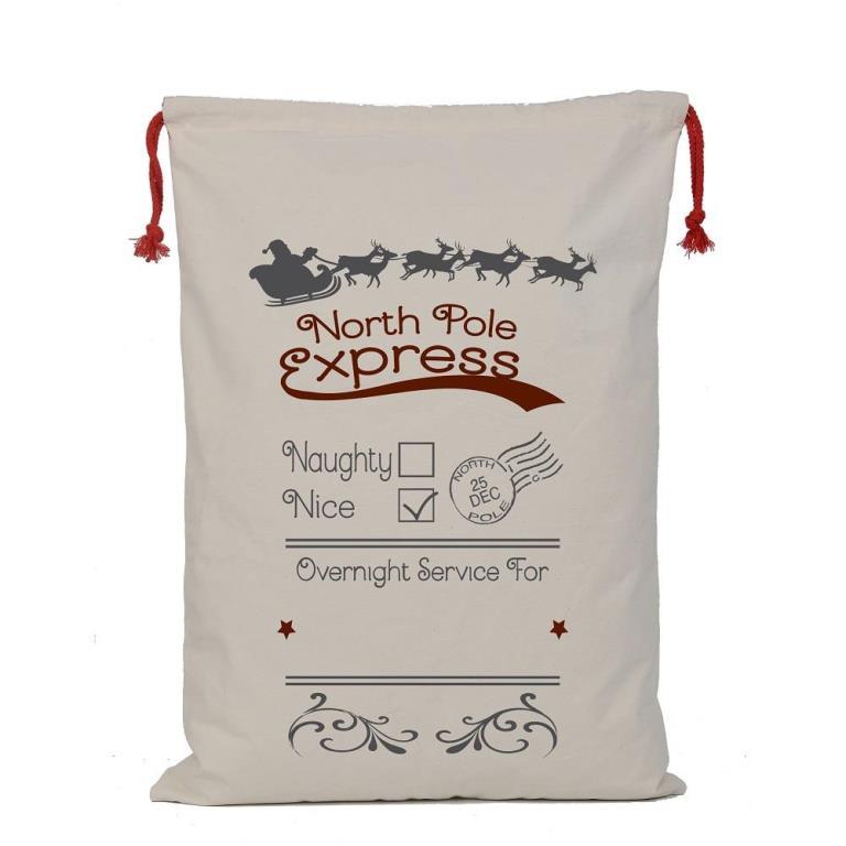 Special Overnight Delivery Santa Sack 70cm X 50cm - Click Image to Close