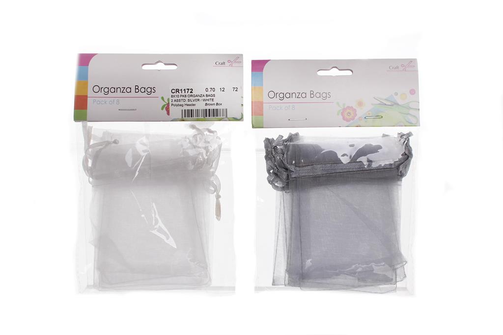 Organza Bags 8 Pack - Click Image to Close