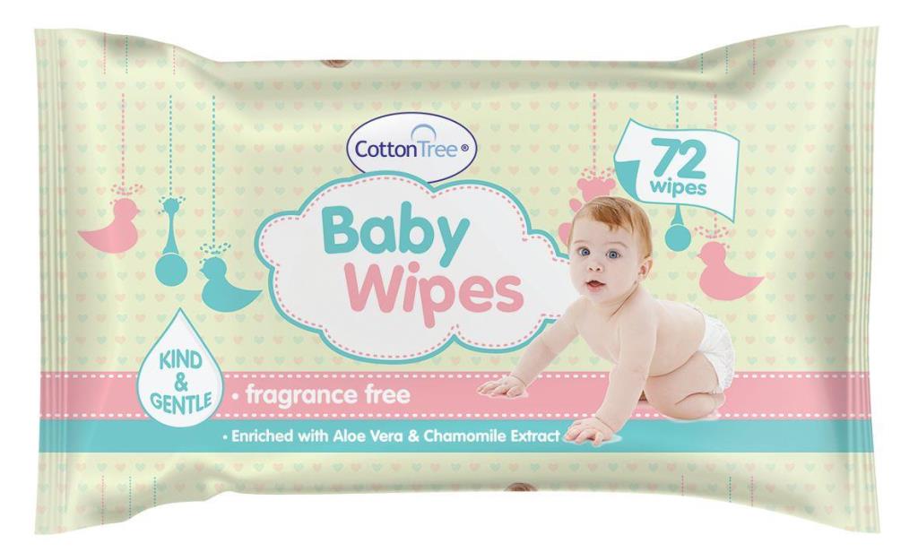 Baby Wipes 72 Pack - Click Image to Close