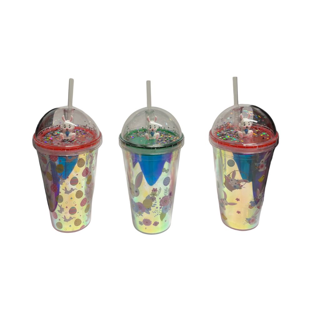 Deluxe Easter Drinking Cup With Straw - Click Image to Close
