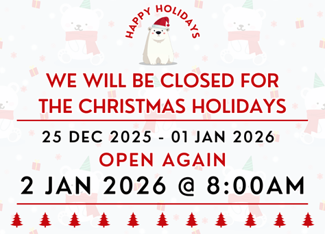 We Will Be Closed For Christmas 25th Dec 2025 - 1st Jan 2026