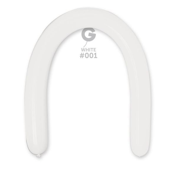 Gemar Pack 50 Modelling Balloons White #001 - Click Image to Close