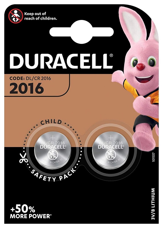 Duracell CR2016 3V Lithium Batteries 2 Pack X 10 - Click Image to Close
