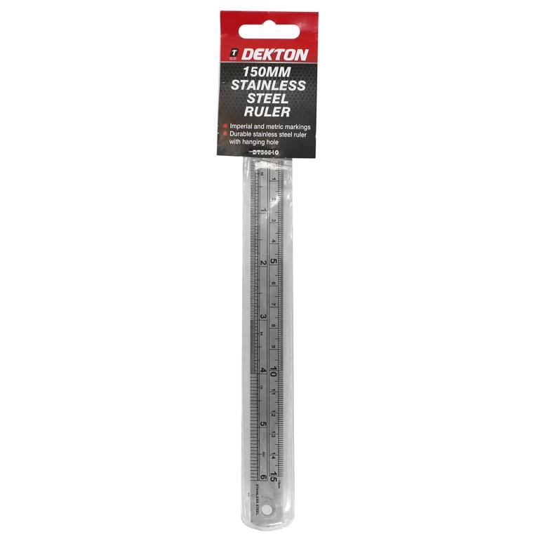 Dekton 150mm Stainless Steel Ruler - Click Image to Close