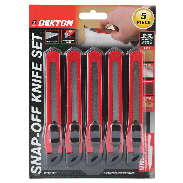 Dekton 5 Piece Snap-Off Knife Small - Click Image to Close