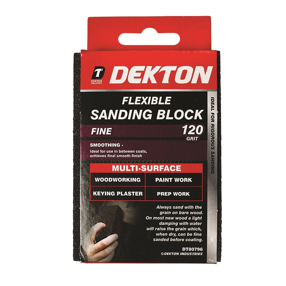 Dekton Flexible Sanding Block - Fine - 120 Grit - Click Image to Close
