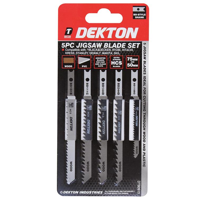 Dekton 5 Pack Jigsaw Blade Set - Click Image to Close