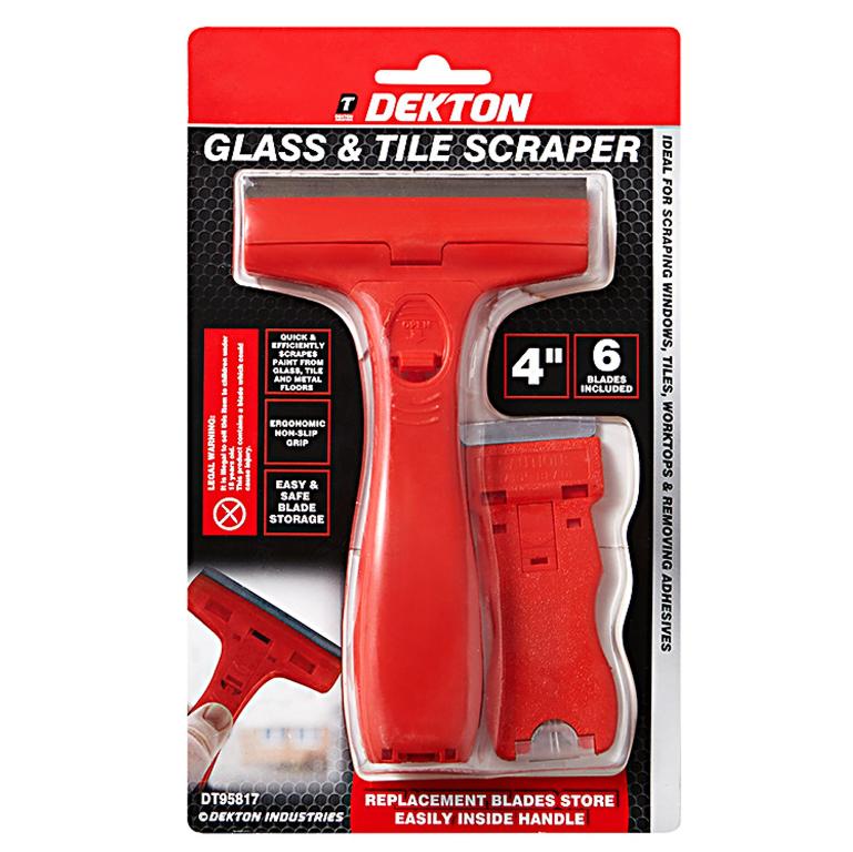 Dekton 4" Glass & Tile Scraper ( 6 Blades Included ) - Click Image to Close