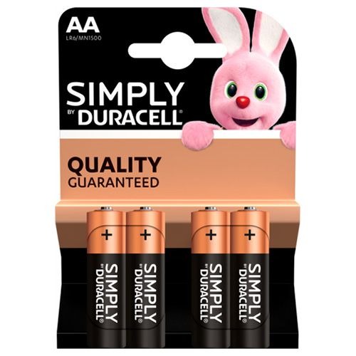 Duracell Basic AA Batteries 4 Pack X 20 ( £1.70 Each ) - Click Image to Close