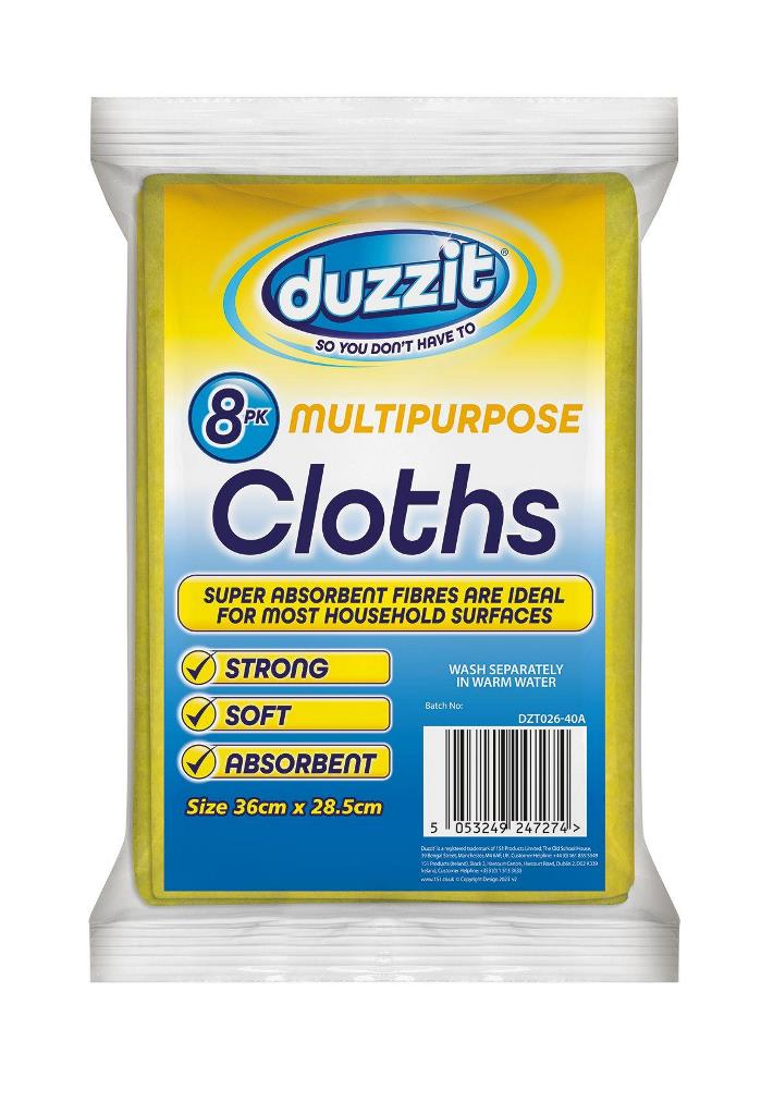 Multi Purpose Cloths 8 Pack - Click Image to Close