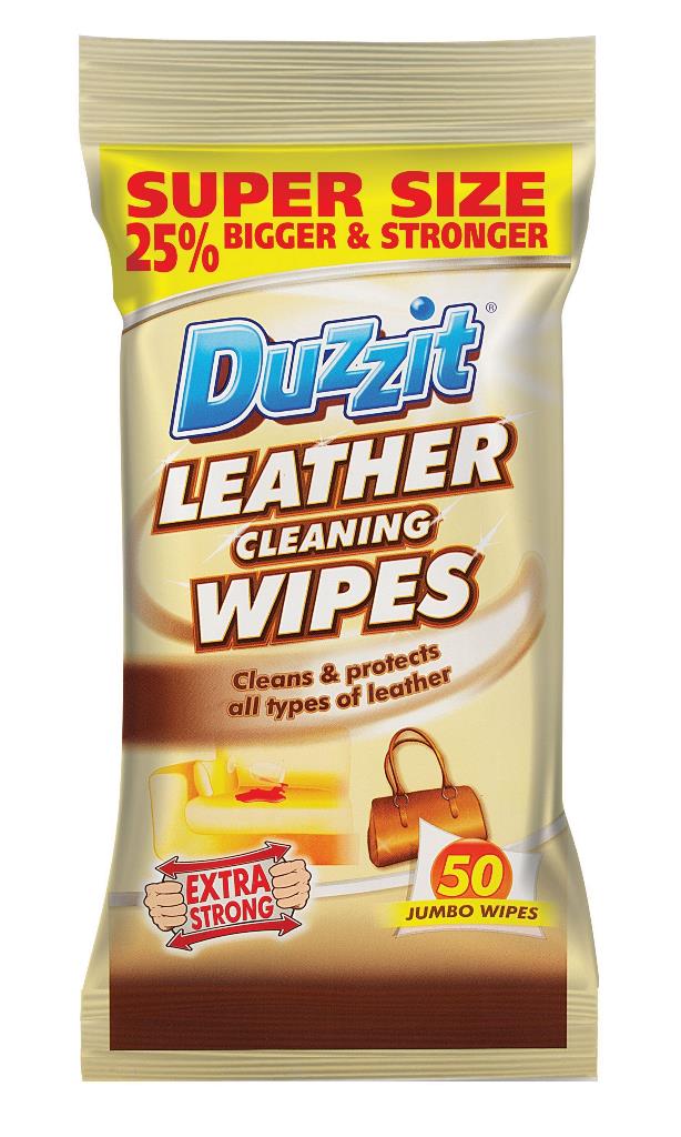 Duzzit Extra Strong Leather Cleaning Jumbo Wipes 50 Pack - Click Image to Close