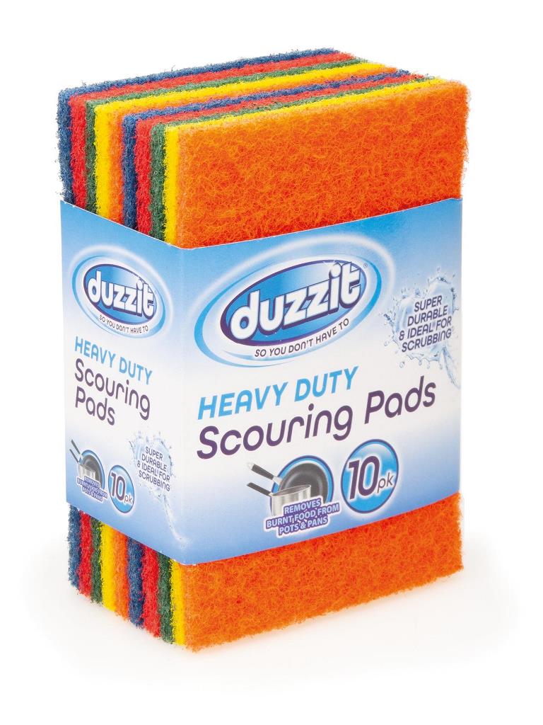 Heavy Duty Scourer Scouring 10 Pack ( Assorted Colours ) - Click Image to Close