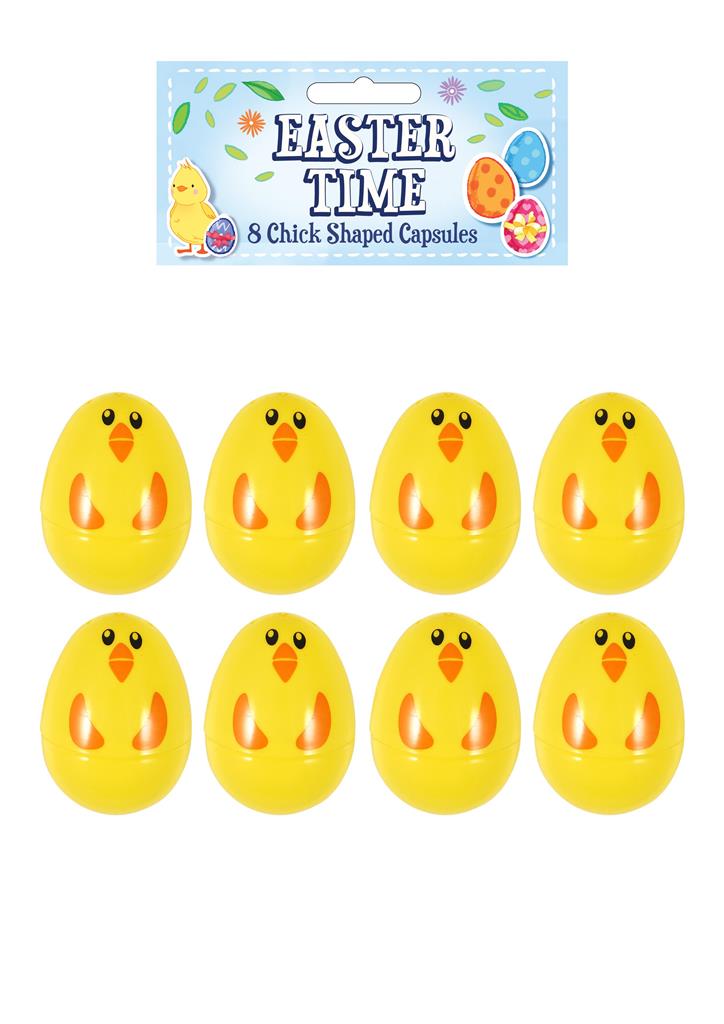 Easter Egg Shaped Chick Capsules 6cm - Click Image to Close