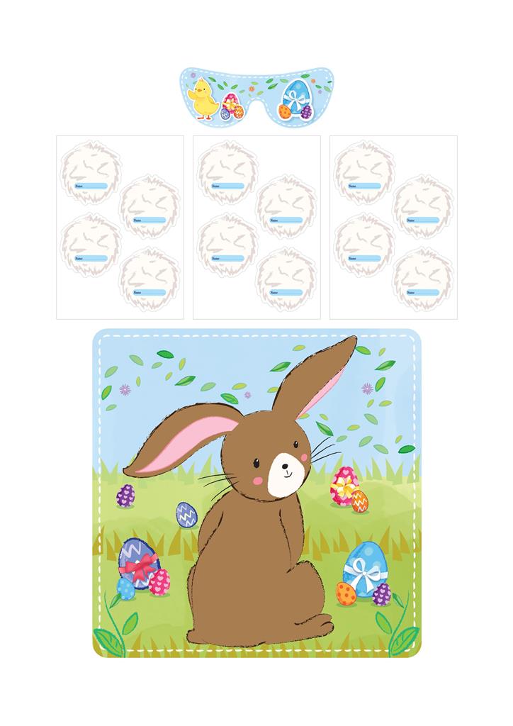 Easter Stick The Tail On The Bunny Game - Click Image to Close