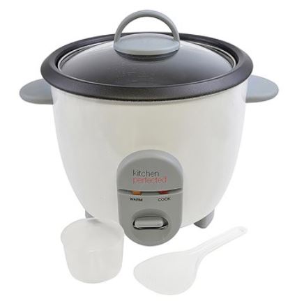 Kitchenperfected 350W 0.8Ltr Automatic Rice Cooker - White - Click Image to Close