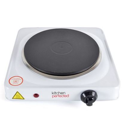 Kitchenperfected 1500W Single Hotplate - White - Click Image to Close