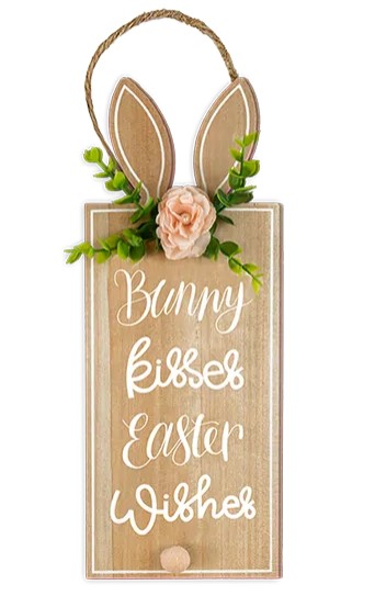 Easter Bunny Hanging Plaque 34cm x 13cm - Click Image to Close