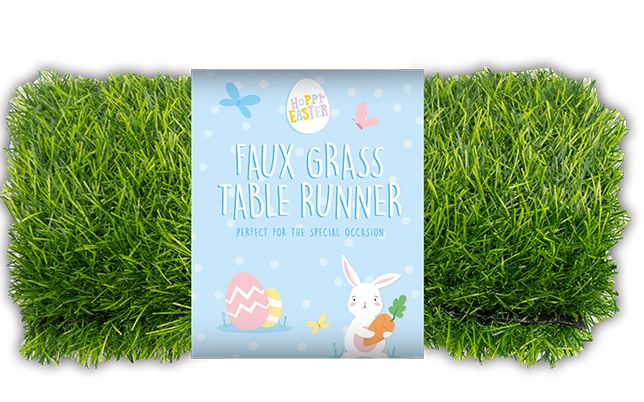 Faux Grass Table Runner 90cm x 30cm - Click Image to Close