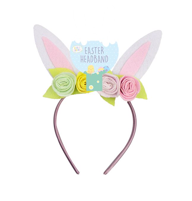 Bunny Ears Flower Headband - Click Image to Close