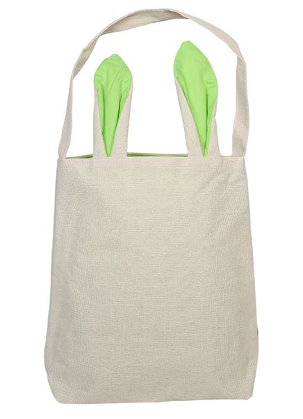 Easter Cotton Bag With Green Ears - Click Image to Close