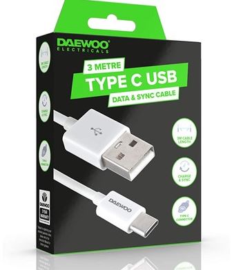 USB A To USB C Cable 3M - Click Image to Close