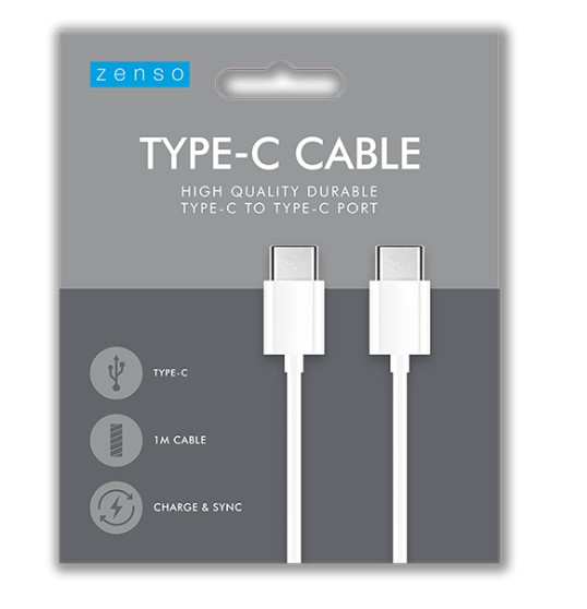 White Type C To Type C Cable 1m - Click Image to Close
