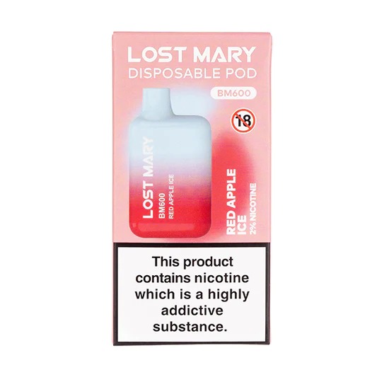 Elf Bar Lost Mary BM600 Vape Red Apple Ice - Click Image to Close
