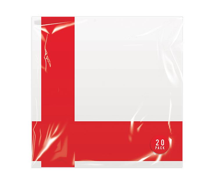 England Printed Paper Napkins 20 Pack - Click Image to Close