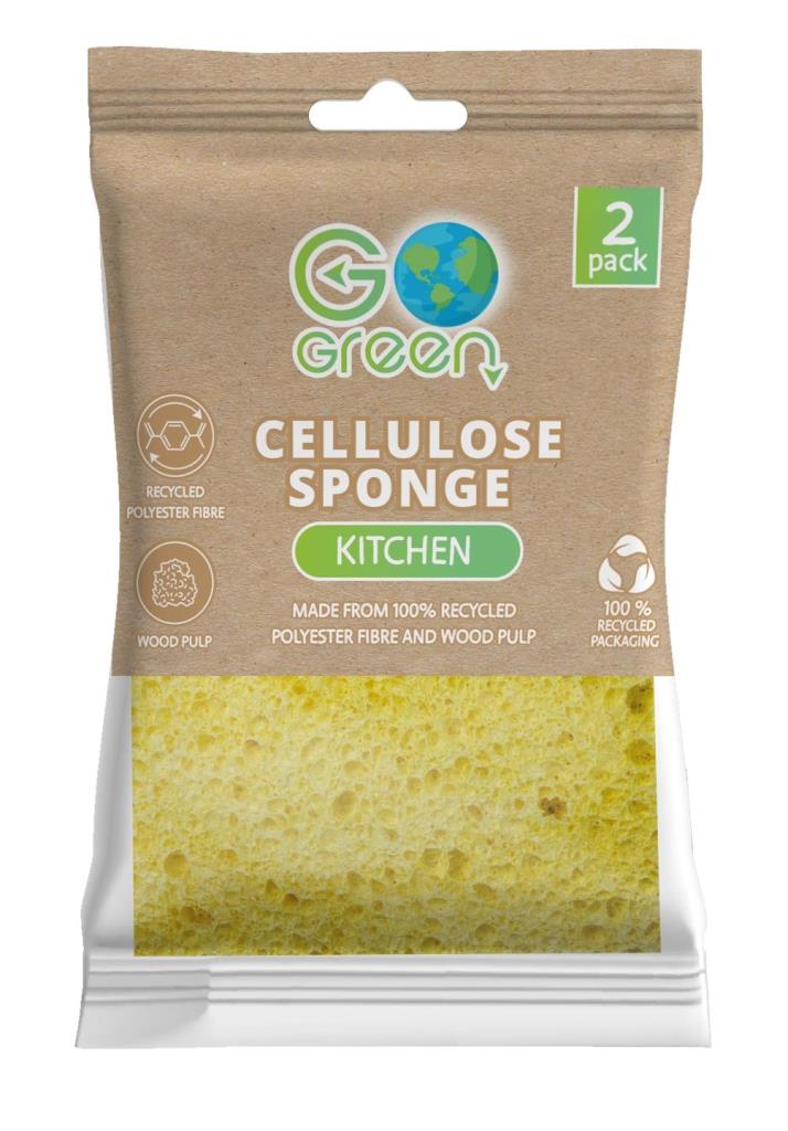 Eco Cellulose Sponge For The Kitchen 2 Pack - Click Image to Close
