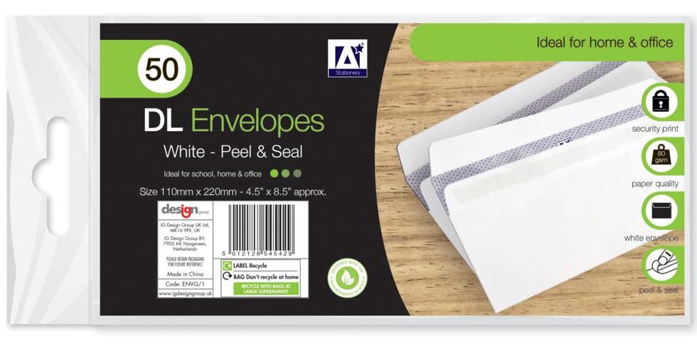 50 DL White Envelopes - Click Image to Close
