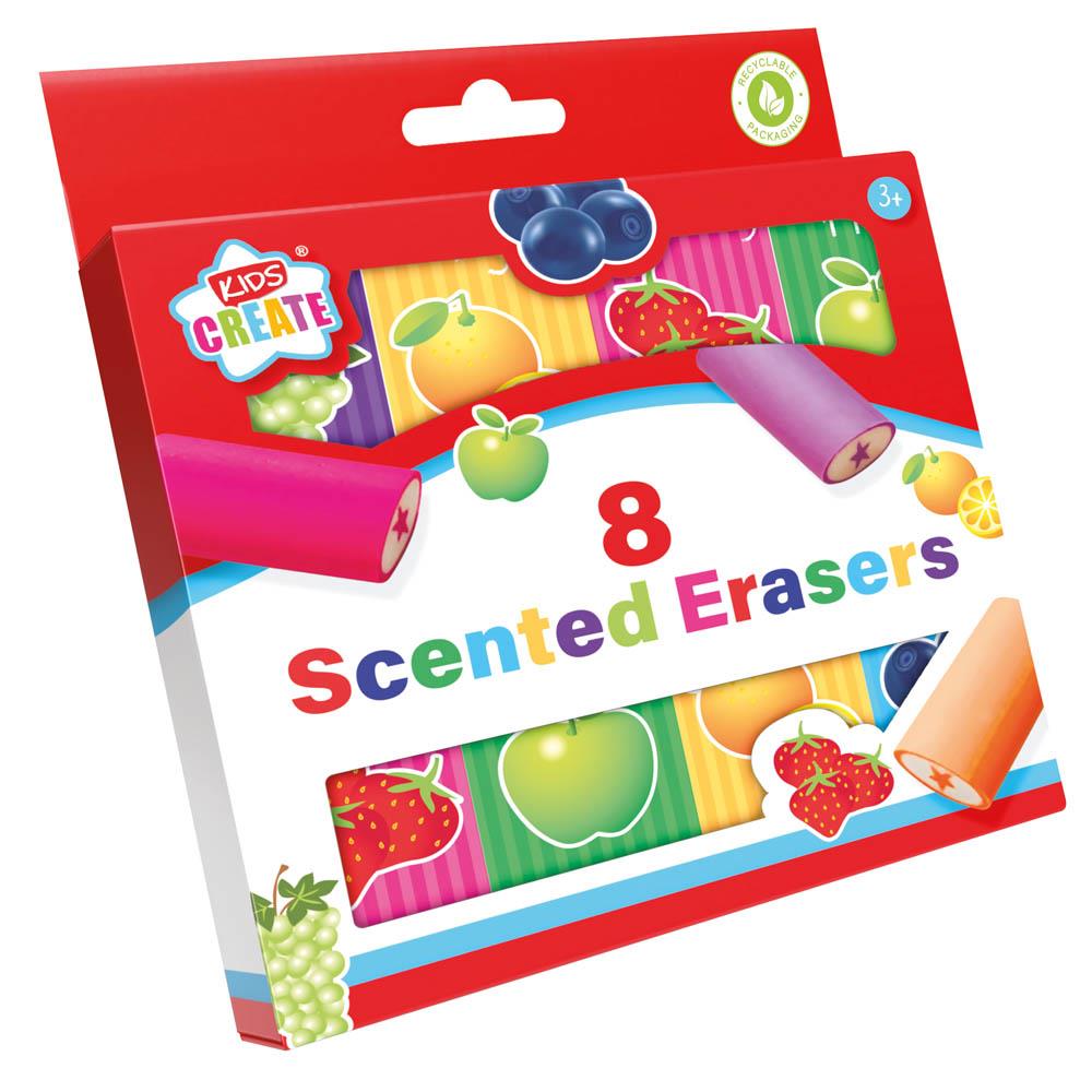 Pack 8 Scented Erasers Free Postage 