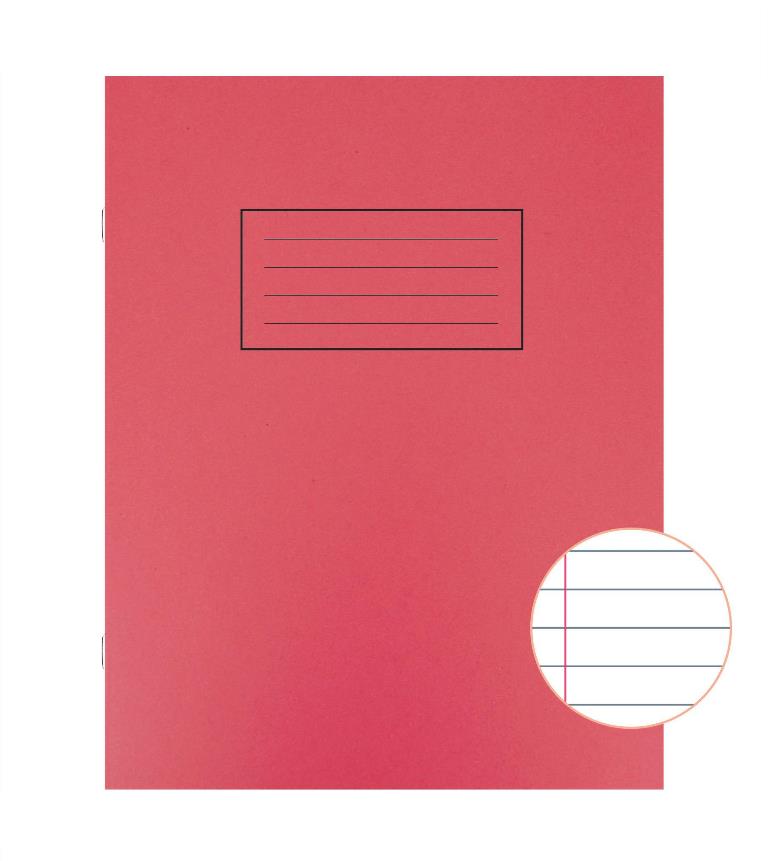 Silvine Red P4To Exercise Book Lined With Margin X 10 - Click Image to Close