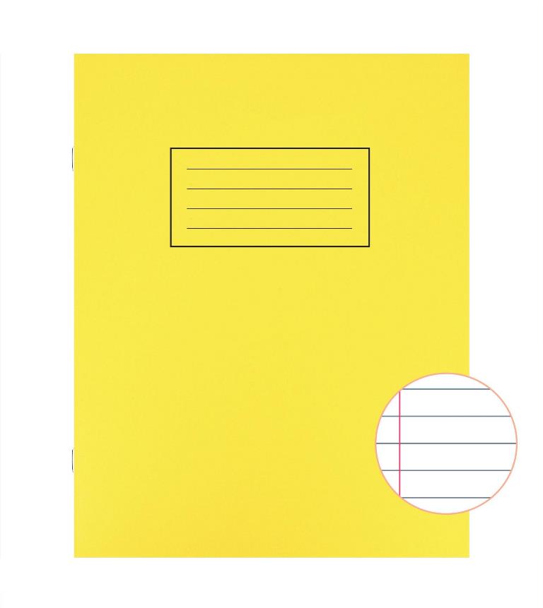 Silvine Yellow P4To Exercise Book Lined With Margin X 10 - Click Image to Close